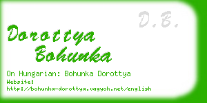 dorottya bohunka business card